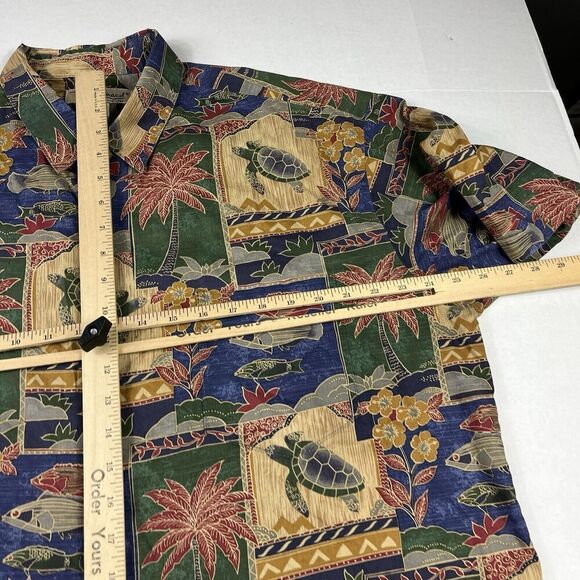 Tori Richard Mens Hawaiian Button Shirt Tropical Patchwork Short Sleeve Top XL - Picture 8 of 10